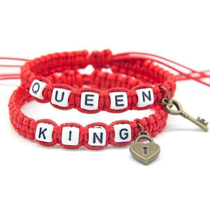 COUPLE LOCK CHARM ROPE BRACELETS JEWELRY
